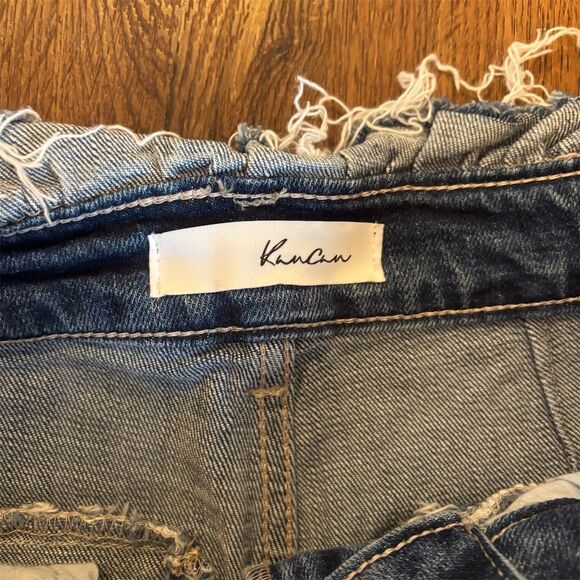 KanCan Women's High Rise Paperbag Denim Shorts Blue Size 7 Casual - Picture 7 of 12